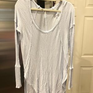 Cream color free people long sleeved shirt